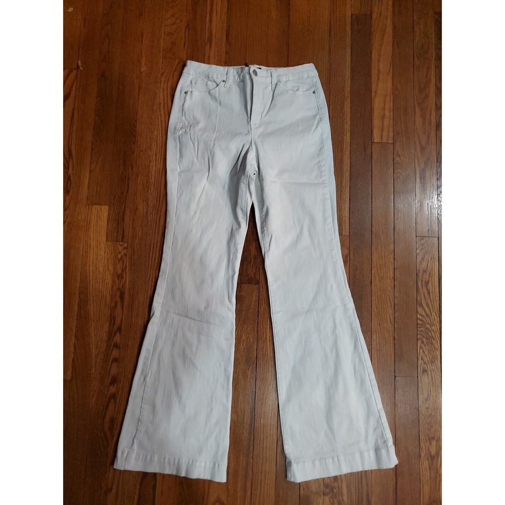 Nine West Chatham Sq High Rise Flare White Jeans Womens 6 Stretch Denim Pants